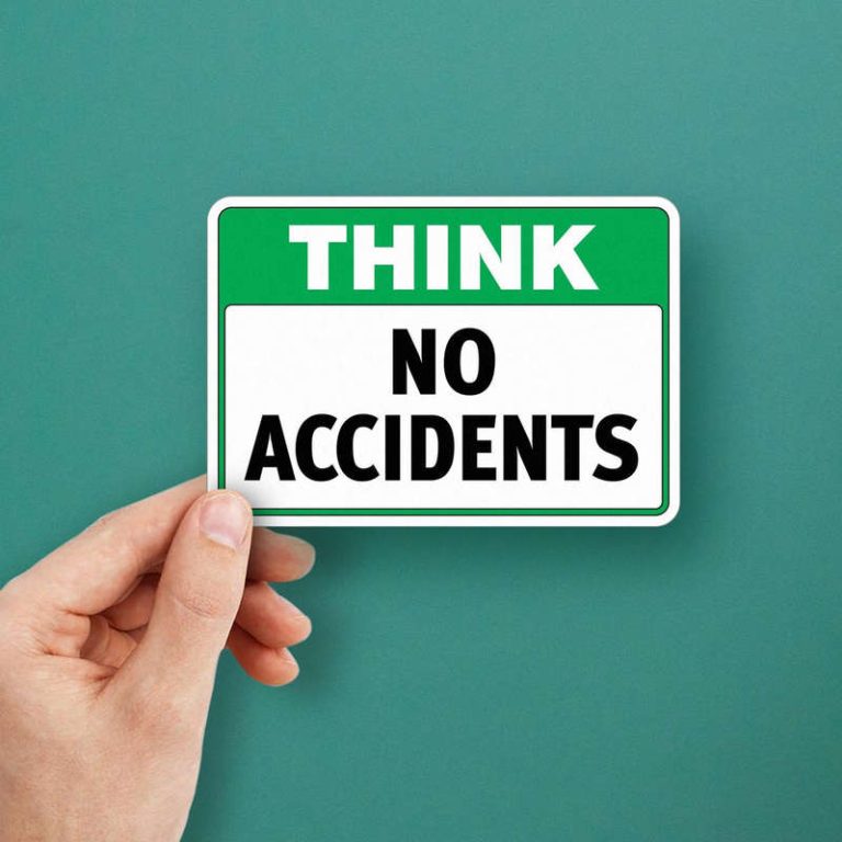 Safety Sign Sticker Think No Accidents - Stickers Factory