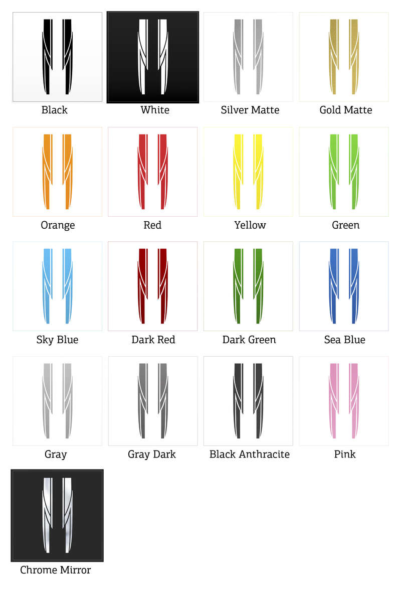 Sleek Racing Stripe Decal Set 6 Sleek Racing Stripe Decal Set - Image 4