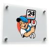 24-Hour Service Center Mechanic Sticker – Friendly Cartoon