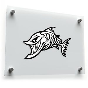 Aggressive Fish Skeleton Vinyl Decal