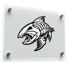 Aggressive Fish Skeleton Vinyl Sticker