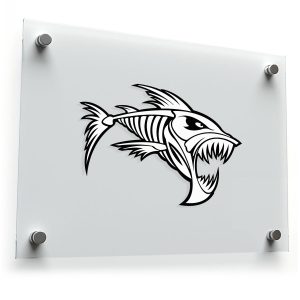 Aggressive Fish Skeleton Vinyl Decal
