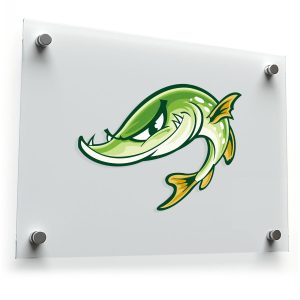 Aggressive Pike Fish Cartoon Sticker