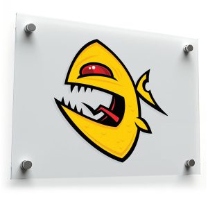 Angry Yellow Fish Vinyl Sticker