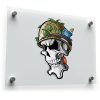 Army Skull with Helmet Vinyl Sticker 1