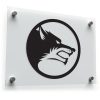 Black Wolf Head in Circle Silhouette Sticker