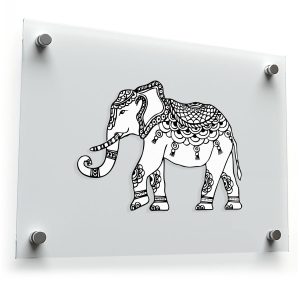Black and White Mandala Elephant Vinyl Sticker