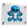 Blue Flame Skull Vinyl Sticker