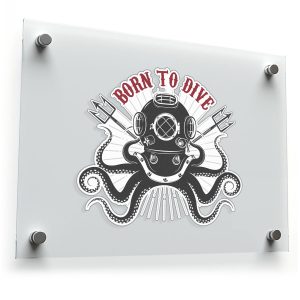 "Born to Dive" Octopus and Helmet Vinyl Sticker