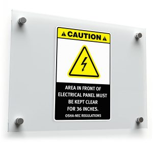 "Caution: Area in Front of Electrical Panel" Safety Sign