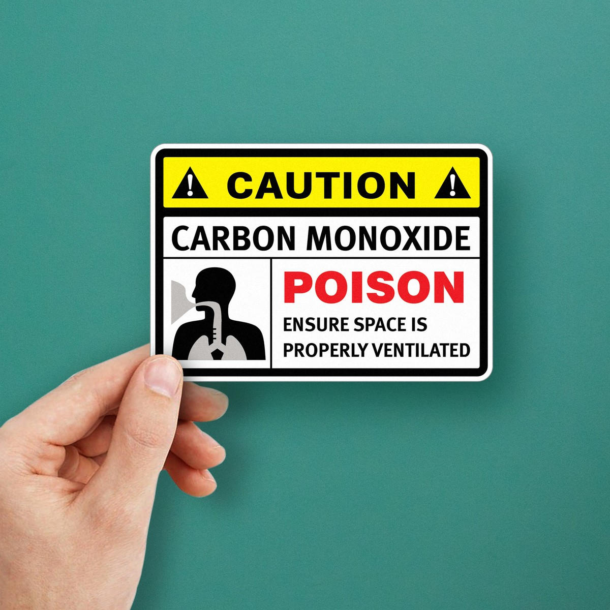 Caution Carbon Monoxide Poison Sign 5 Caution Carbon Monoxide Poison Sign - Image 3