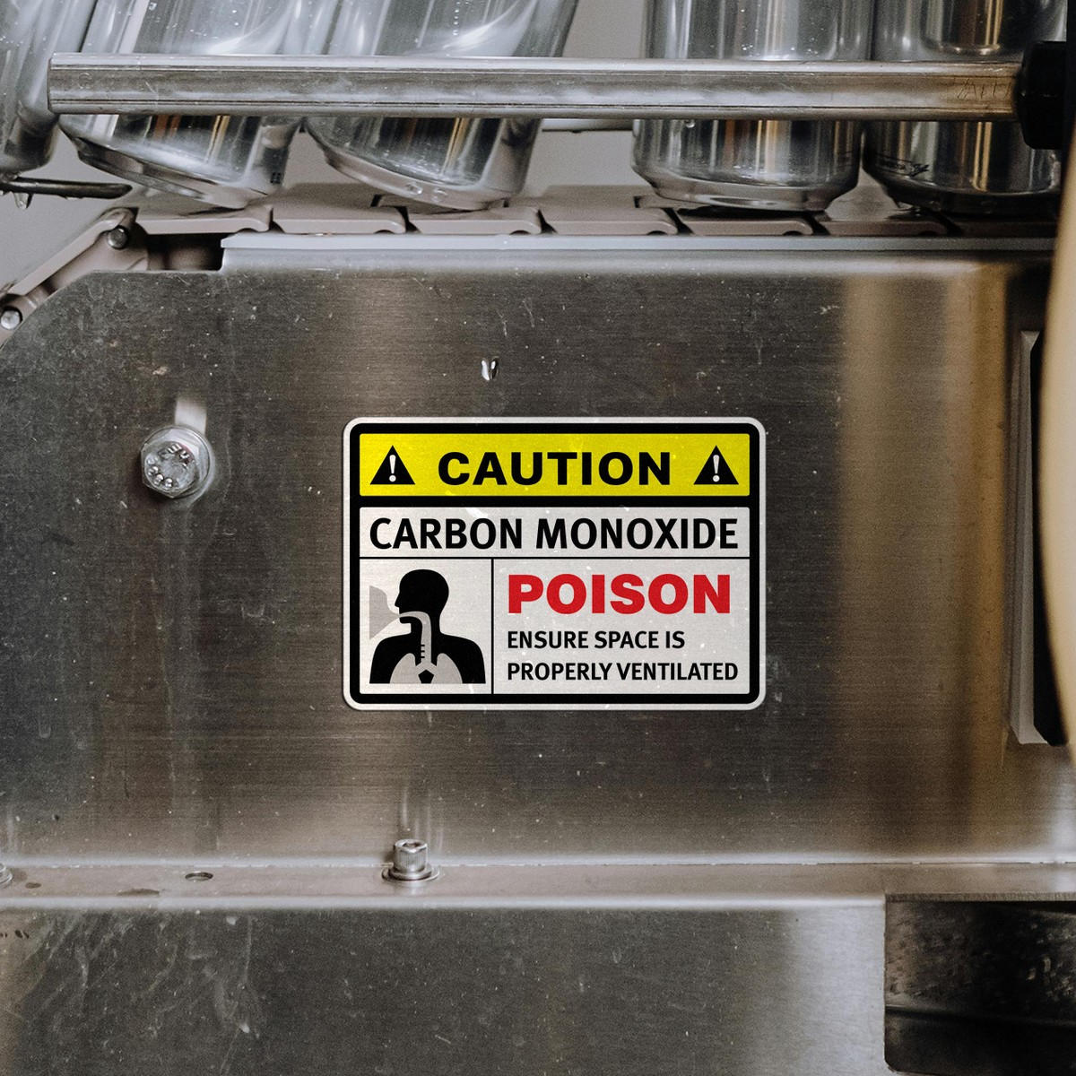 Caution Carbon Monoxide Poison Sign 4 Caution Carbon Monoxide Poison Sign - Image 2