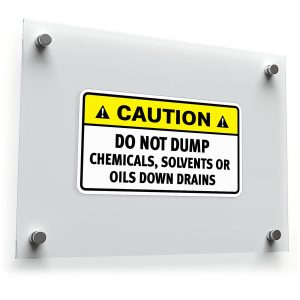 Caution: Do Not Dump Chemicals Sticker
