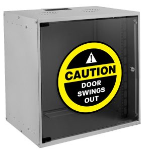 Alternative view of Caution Door Swings Out Sticker