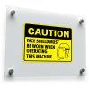 Caution Face Shield Required Sticker