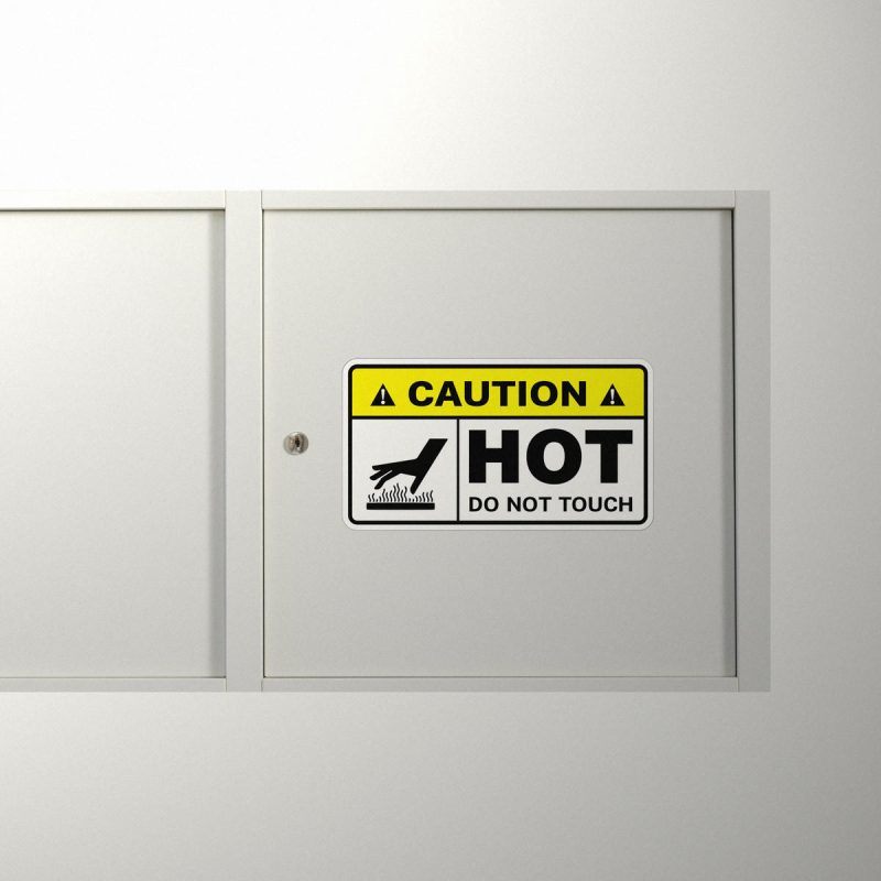 Hot R Not Sticker Caution Hot Do Not Touch Sticker - Stickers Factory