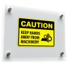 Caution: Keep Hands Away from Machinery Vinyl Sticker 1