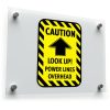 "Caution: Look Up! Power Lines Overhead" Safety Sign Vinyl Sticker 1