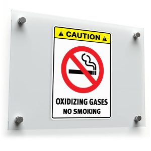 Caution Oxidizing Gases No Smoking Sticker