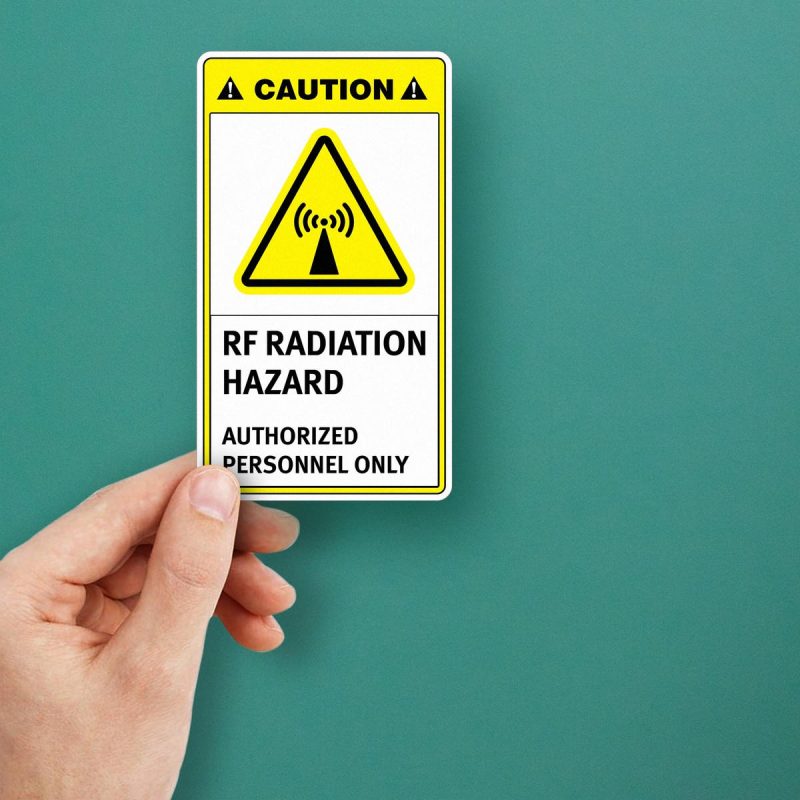 Caution: RF Radiation Hazard Warning Sticker - Stickers Factory
