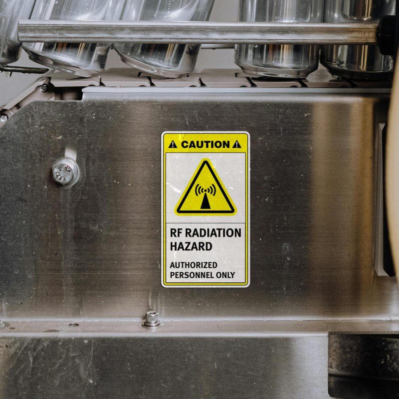 Caution: RF Radiation Hazard Warning Sticker - Stickers Factory