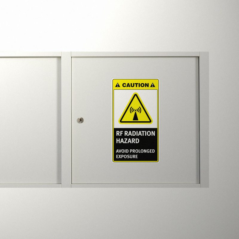 Caution: RF Radiation Hazard Sticker - Stickers Factory