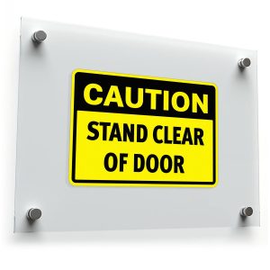 Caution Stand Clear of Door Safety Sticker