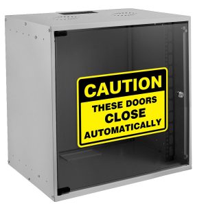 Alternative view of Caution These Doors Close Automatically Sticker