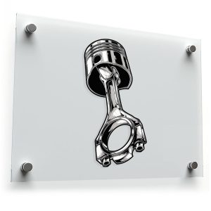 Chrome Piston Engine Vinyl Sticker