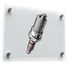 Chrome Spark Plug Vinyl Sticker