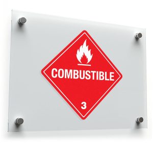 "Combustible" Safety Sign Vinyl Sticker