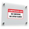 Compressed Gas No Smoking No Open Flames Sticker 1
