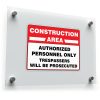 Construction Area - Authorized Personnel Only" Safety Sticker – Warning