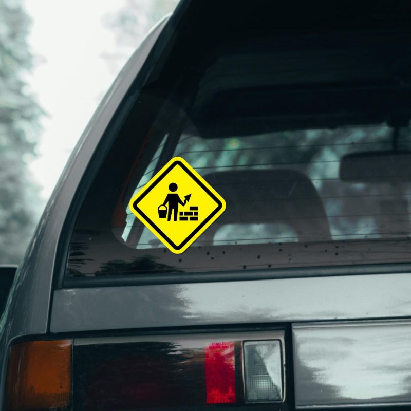 Construction Worker Safety Sign Sticker - Stickers Factory