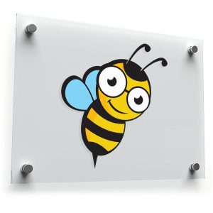 Cute Bee with Glasses Vinyl Sticker