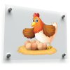 Cute Hen and Eggs Cartoon Vinyl Decal 1