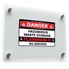 "DANGER: Hazardous Waste Storage, Flammable, No Smoking" Industrial Safety Sign