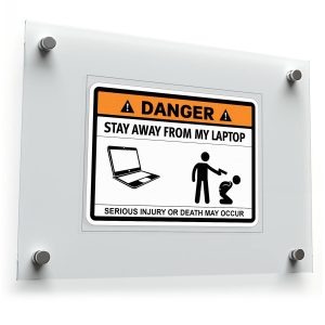 Danger "Stay Away from My Laptop" Warning Sticker