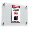 Danger Acetylene Cylinders Storage Area Sign Sticker
