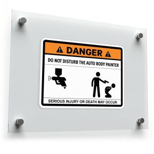 Danger Auto Body Painter Warning Sticker