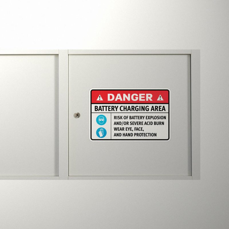 Danger Battery Charging Area Sign - Stickers Factory