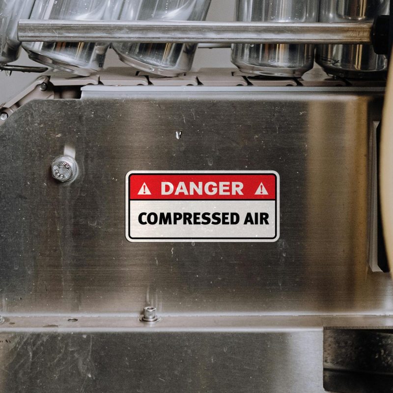 Danger Compressed Air Safety Sticker - Stickers Factory