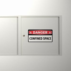 Alternative view of "Danger: Confined Space" Safety Sticker
