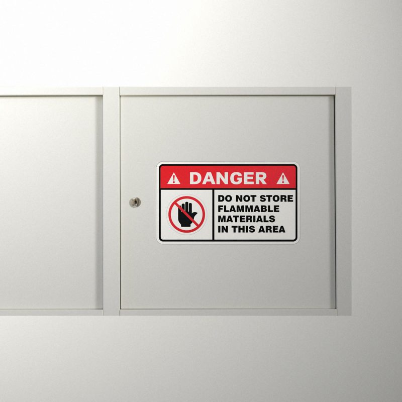 Danger: Do Not Store Flammable Materials Safety Sign - Stickers Factory