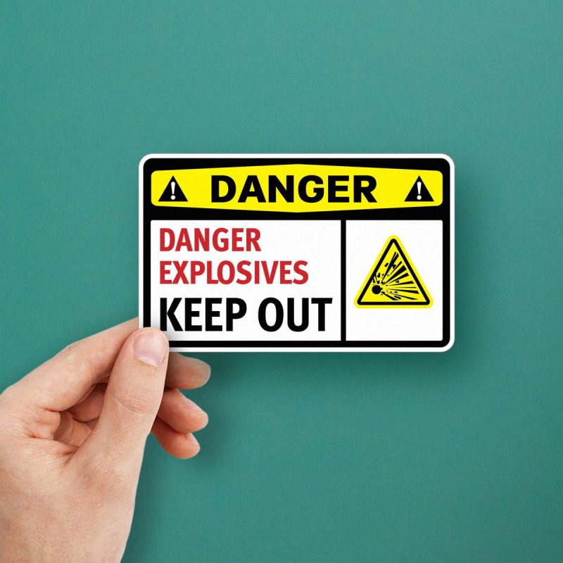 Remote Explosive Sticker Danger Explosives Keep Out Sticker - Stickers Factory