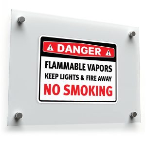 Danger Flammable Vapors No Smoking Safety Sign Sticker