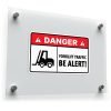 Danger: Forklift Traffic Be Alert Sticker 1