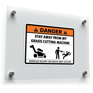 Danger Grass Cutting Machine Sticker
