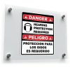 Danger Hearing Protection Required Bilingual Sticker 1