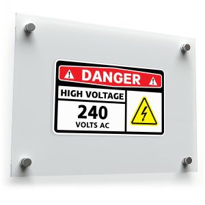 Danger High Voltage 240 Volts AC Warning Sticker